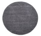 Tara - Tapis Rond à Relief Palmier Couleur Uni Gris 120x120cm
