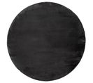 Tapis De Fourrure Rond Velours Graphite 120x120cm