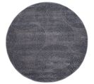 Tara - Tapis Rond À Relief Arc Couleur Uni Gris 120x120cm