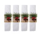 Lot De 4 Ronds De Serviettes Houx