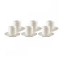 Set 6 Tasses Cafe 90ml Plumetis Dore