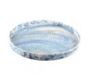 Plateau Rond En Resine Bleu Nuage