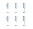 Flutes à Champagne Blanches En Acrylique 210ml - Lot De 6