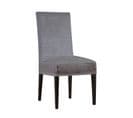 1 Housse De Chaise Velours Gris - Taille Unique