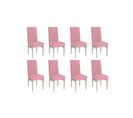 Lot De 8 Housses De Chaise Extensible Rose - Taille Unique