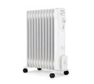 Radiateur Électrique Bain D'huile - 2500 W - 3 Puissances - 11 Éléments - Blanc - Mobile