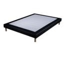 Sommier Tapissier Simili Noir - 160x200