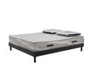 Ensemble Matelas Select Ressorts Ensachés - 160x200cm Avec 2 Oreillers Visco Et Sommier Kit Gris