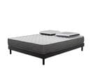 Ensemble Matelas Luxe Mousse - 160x200cm Avec 2 Oreiller Visco 60x60 Et Sommier Kit Gris