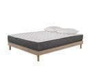 Ensemble Matelas Mousse Luxe - 140x190 Et 2 Oreillers Mémoire 60x60 - Sommier Kit Couleur Chêne