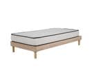 Ensemble Matelas Mousse Confort - 90x190cm - Mousse - 18 Cm Et Sommier Kit Couleur Chêne