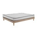 Ensemble Matelas Mousse Confort - 160x200cm - Mousse - 18 Cm Et Sommier Kit Couleur Chêne