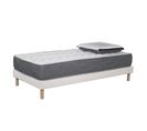 Ensemble Matelas Luxe Mousse - 90x190cm Avec 1 Oreiller Visco 60x60 Et Sommier Blanc