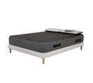 Ensemble Matelas Mousse Cosmos Black Accueil Mémoire - 160x200 - 2 Oreillers 70x40 - Sommier Blanc