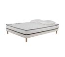 Ensemble Matelas Mousse Confort 160x200 - 2 Oreillers Mémoire 60x60 - Sommier Tapissier Blanc