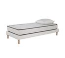 Ensemble Matelas Mousse Confort 90x190cm - Mousse  - 1 Oreiller 60x60 Et Sommier Blanc