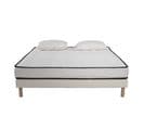 Ensemble Matelas Mousse Confort 160x200 - Mousse  - 2 Oreillers 50x70 Et Sommier Blanc