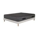 Ensemble Matelas Mousse Cosmos Black - 140x190cm - Accueil Mémoire De Forme Et Sommier Blanc