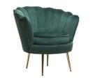 Fauteuil En Velours "floria" - 75 X 68 X 77.5cm - Vert