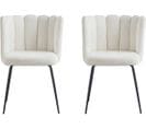 Lot De 2 Chaise Bouclettes "anja" - Crème