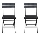 Lot De 2 Chaises De Jardin Pliable En Plastique "tenerife" - Gris Anthracite