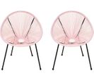 Lot De 2 Fauteuils De Jardin "ania" - Rose