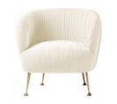 Fauteuil En Velours Design "carter" - Beige