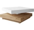 Table Basse Rotative "druzjan" - 70 X 70 X 34 Cm - Marron/blanc