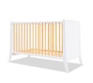 Lit Bébé Évolutif Timeo 60x120 Cm (matelas Non Inclus) - Blanc et Bois