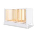 Lit Bébé Évolutif Avec Tiroir Timeo 60x120 Cm (matelas Non Inclus) - Blanc et Bois