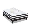 Pack Fontainebleau 140x190 Cm Matelas Ressorts + Sommier Bois + Accessoires