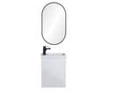 Meuble Lave-mains Lisa Blanc + Miroir Ovale