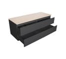 Meuble Double Vasque 120cm Avec Plan Bois Sorrento Noir