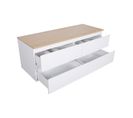 Meuble Double Vasque 120cm Avec Plan Bois Sorrento Blanc