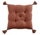 Coussin De Chaise 40x40 Cm Gaze De Coton Avec Pompons Terracotta