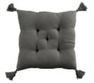 Coussin De Chaise 40x40 Cm Gaze De Coton Avec Pompons Granit