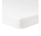 Drap Housse 90x190 + 28 Cm 100% Coton 57 Fils Blanc