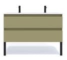 Meuble De Salle De Bain Double Vasque 120cm 2 Tiroirs Vert - Hudson