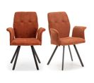 Lot De 2 Fauteuils De Table En Tissu Rouille - Alann