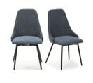 Lot De 2 Chaises Pivotantes En Tissu Bleu - Baia