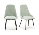 Lot De 2 Chaises Pivotantes En Tissu Bleu Turquoise - Baia