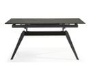 Table à Manger Rectangulaire Extensible En Céramique Noir / Doré 160/220 Cm - Lally