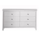 Commode 6 Tiroirs En Pin Massif Blanc 130 Cm - Elton