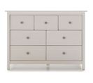 Commode 7 Tiroirs En Pin Massif Blanc 110 Cm - Elton