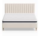 Ensemble Lit Adulte 160x200 En Velours Beige Eliot + Matelas Ressorts Ensachés Mousse Hr