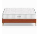 Ensemble Lit Adulte 180x200 En Velours Rouille Dina + Matelas Ressorts Ensachés Accueil Latex