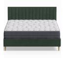 Ensemble Lit Adulte 160x200 En Velours Vert Eliot + Matelas Mousse Accueil Mémoire De Forme