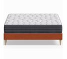 Ensemble Lit Adulte 160x200 En Velours Rouille Dina + Matelas Mousse Accueil Mémoire De Forme