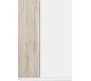 Buffet Haut 2 Portes Blanc Et Effet Bois 90 Cm - Josie