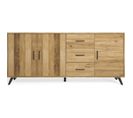 Buffet 3 Portes 3 Tiroirs Effet Bois 180 Cm - Inari